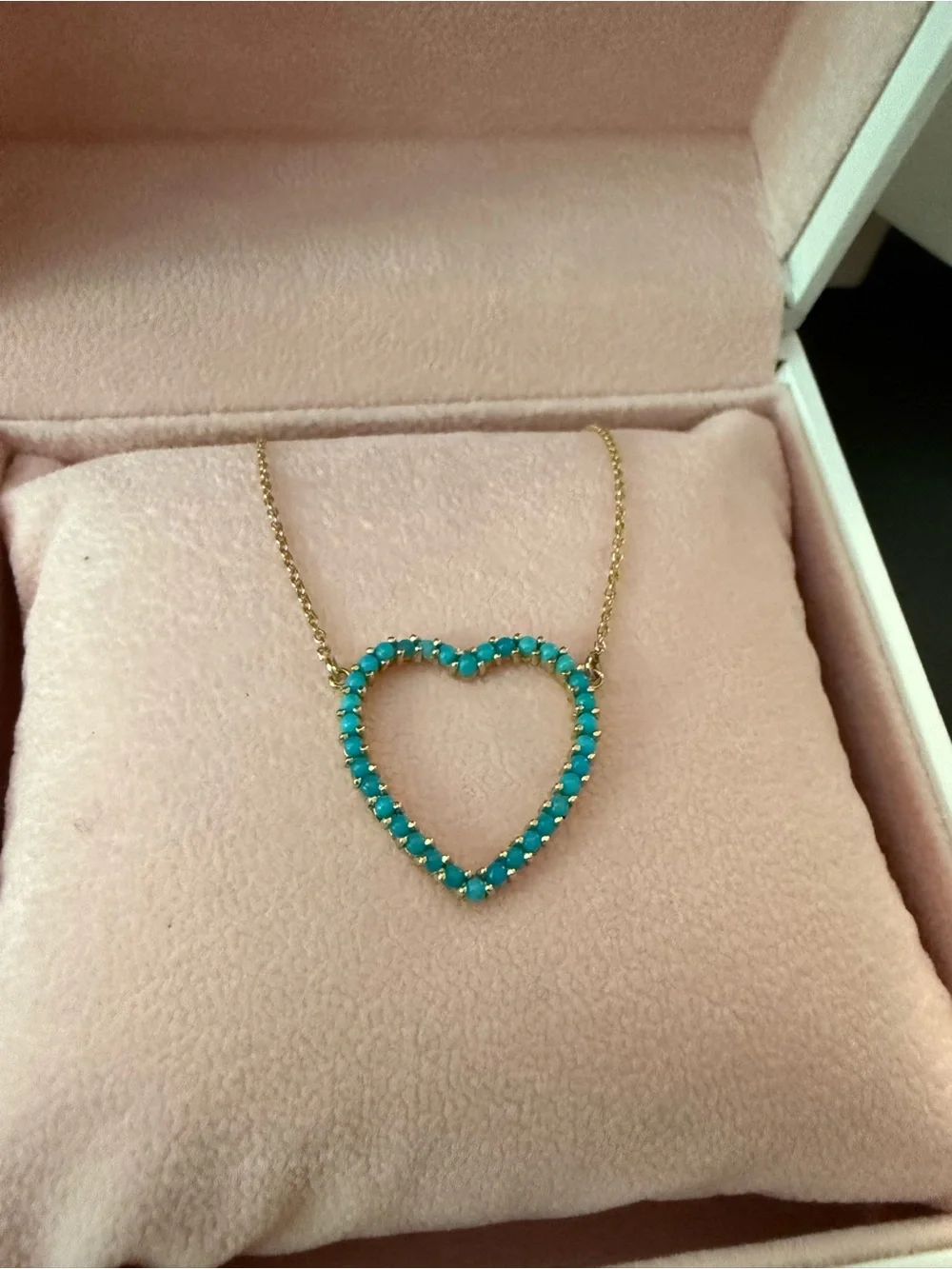 Jennifer Meyer Gold Necklace with Turquoise Heart Pendant